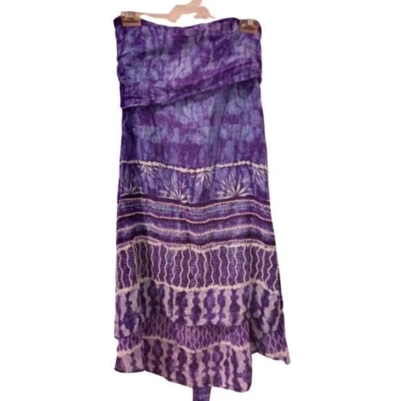 Ruby Yaya boho beach skirt purple & pearl beaded in size S - Picture 2 of 8